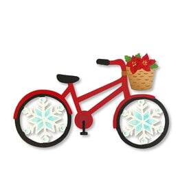 Roeda Studio Winter Bike w/ Poinsettias Magnet