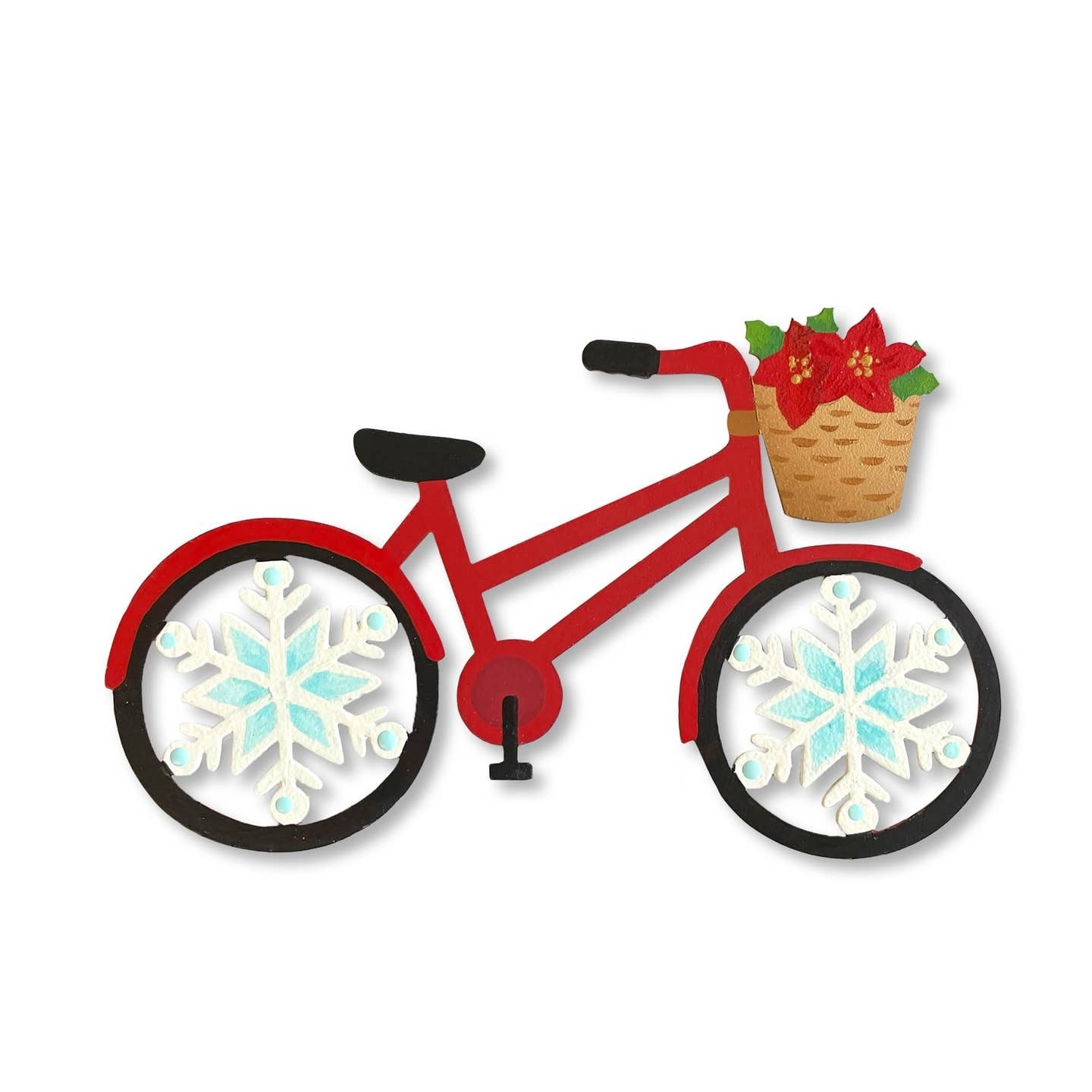 Roeda Studio Winter Bike w/ Poinsettias Magnet