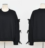 Molly Bracken Black Young Ladies Knitted Sweatshirt with Bows