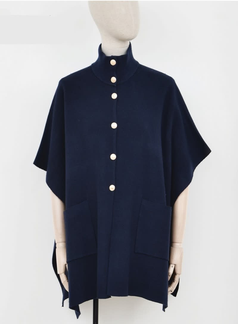 Molly Bracken Navy Blue Ladies Knitted Cape