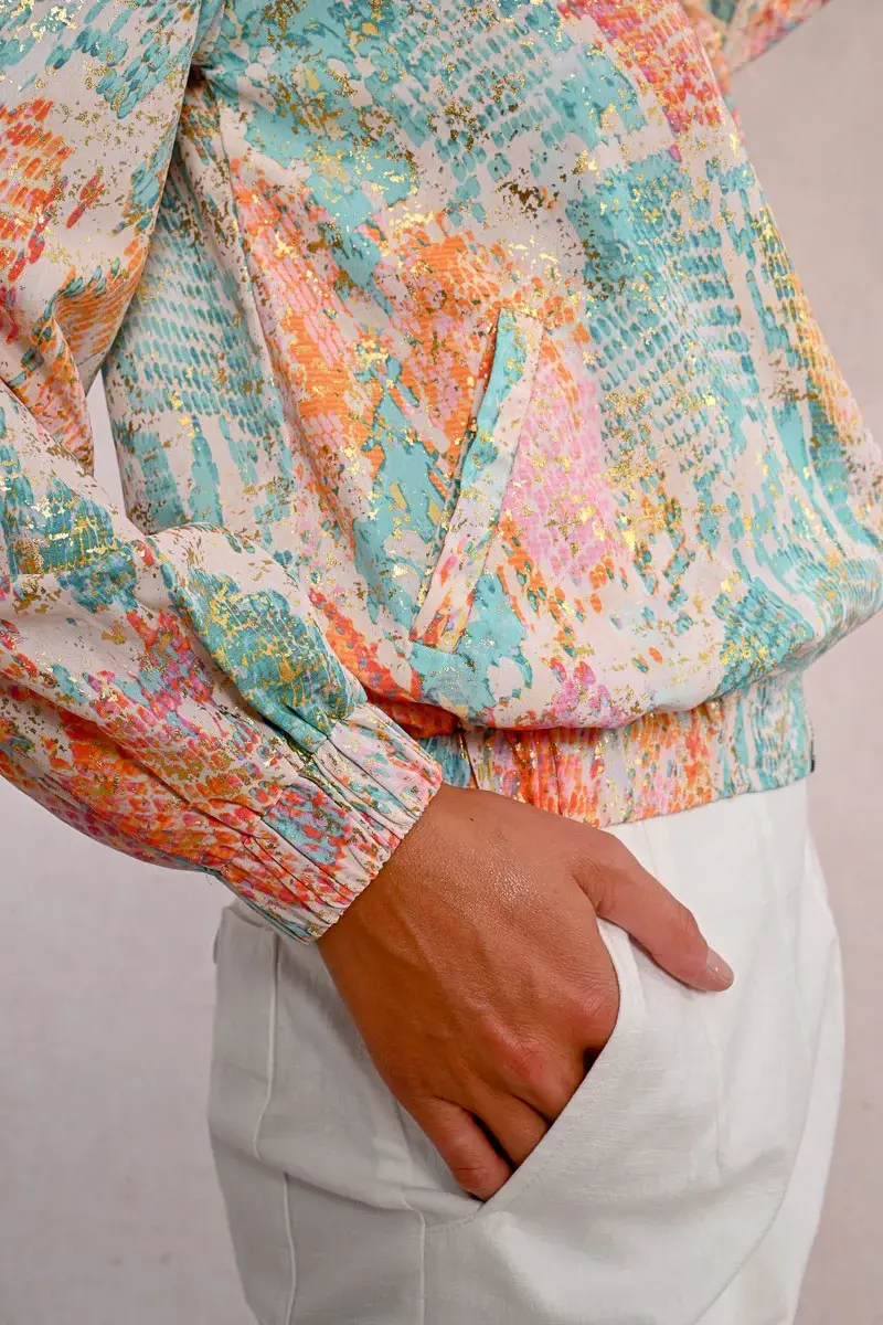 Molly Bracken Turquoise Jazz Ladies Woven Jacket