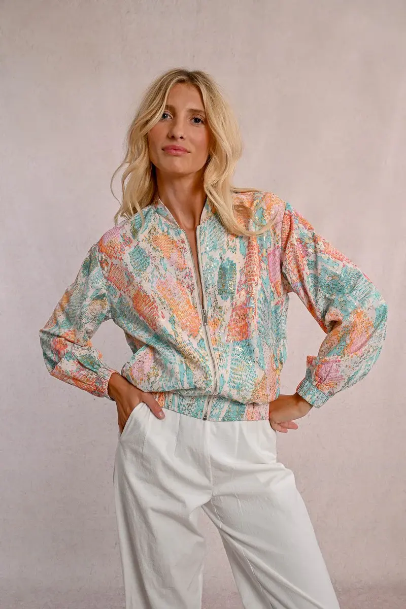 Molly Bracken Turquoise Jazz Ladies Woven Jacket