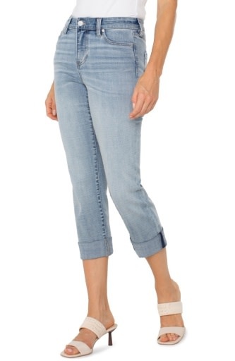 Liverpool Los Angeles charlie crop wide rolled cuff 24in ins