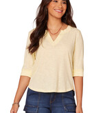 Democracy Butter Cup Shirt Tail Hem Knit Top