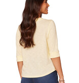 Democracy Butter Cup Shirt Tail Hem Knit Top