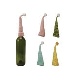 FLEURISH 8"H Knit Fabric & Wire Hat Bottle Topper with Pom Pom, 4 Colors