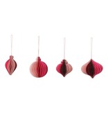 FLEURISH Handmade Recycled Paper Folding Honeycomb Ornament, 4 Styles