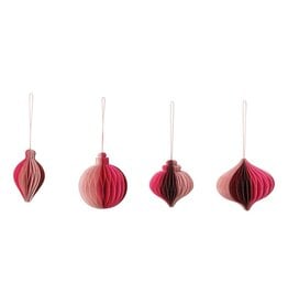 FLEURISH Handmade Recycled Paper Folding Honeycomb Ornament, 4 Styles