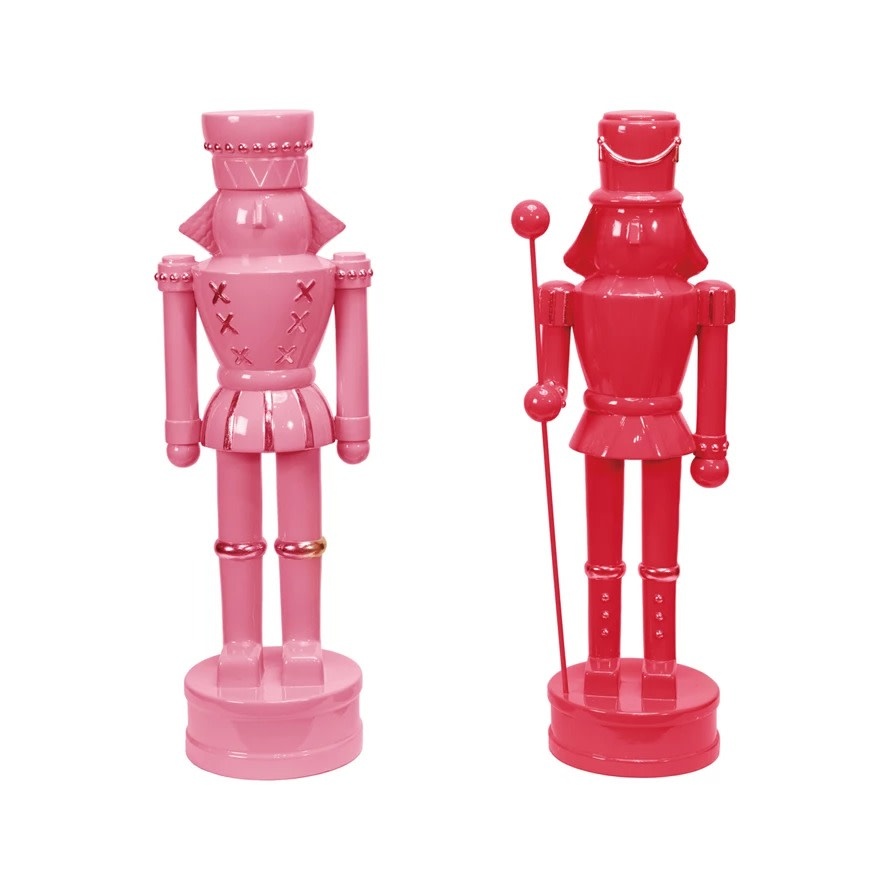 FLEURISH Pink Nutcracker with Gold Finish Accents Choice of 2 Styles