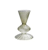 FLEURISH 3" Round x 5"H Fluted Glass Vase, Green