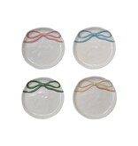 FLEURISH 4-1/4" Round Stoneware Dish with Bow (Choice of 4 Colors)