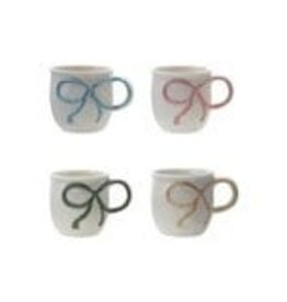 FLEURISH 18 oz. Stoneware Mug with Bow Handle (Choice of 4 Colors)