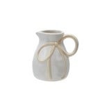 FLEURISH 12 oz. Stoneware Creamer with Bow Handle, Yellow & White