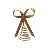 FLEURISH Metal Bow Tree Topper, Gold Glitter Finish