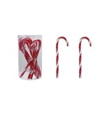 FLEURISH Plastic Candy Cane Drink Stirrers with Stripes, Set of 10