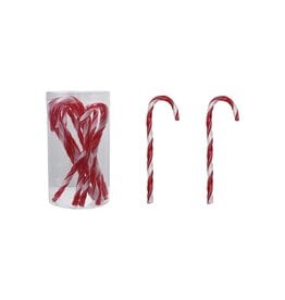 FLEURISH Plastic Candy Cane Drink Stirrers with Stripes, Set of 10