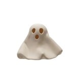 FLEURISH Stoneware Bisque Ghost with LED Light, White (Batteries Included)