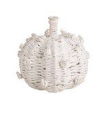 Mudpie White Woven Knot Pumpkin
