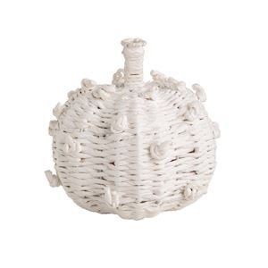 Mudpie White Woven Knot Pumpkin