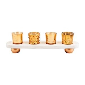 Mudpie Gold Votive Display Set