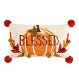 Mudpie Blessed Pumpkin Hooked Pillow