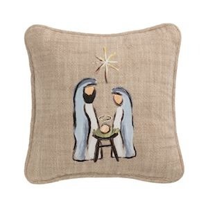 Mudpie Holy Family Mini Pillow