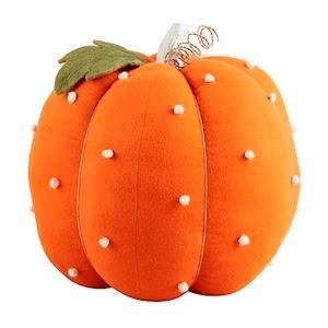 Mudpie ORANGE DOTTED STUFFED PUMPKIN