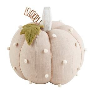 Mudpie TAUPE DOTTED STUFFED PUMPKIN