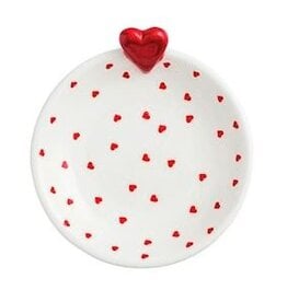 Mudpie RED HEART VALENTINE TIDBIT DISH