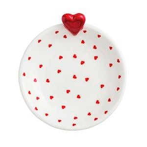 Mudpie RED HEART VALENTINE TIDBIT DISH