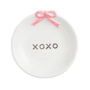 Mudpie XOXO PINK BOW VALENTINE TIDBIT DISH