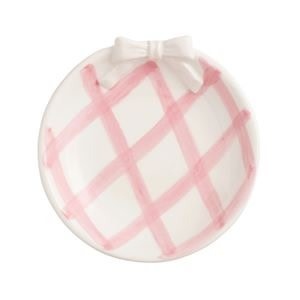 Mudpie WHITE BOW VALENTINES TIDBIT DISH