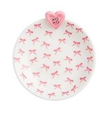 Mudpie PINK BOWS ALLOVER VALENTINE TIDBIT DISH