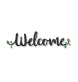 Roeda Studio BLACK "Welcome" Word w/ Greenery Magnet, 7"w