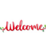 Roeda Studio Large  Red "Welcome" Magnetic Word w/ Greenery