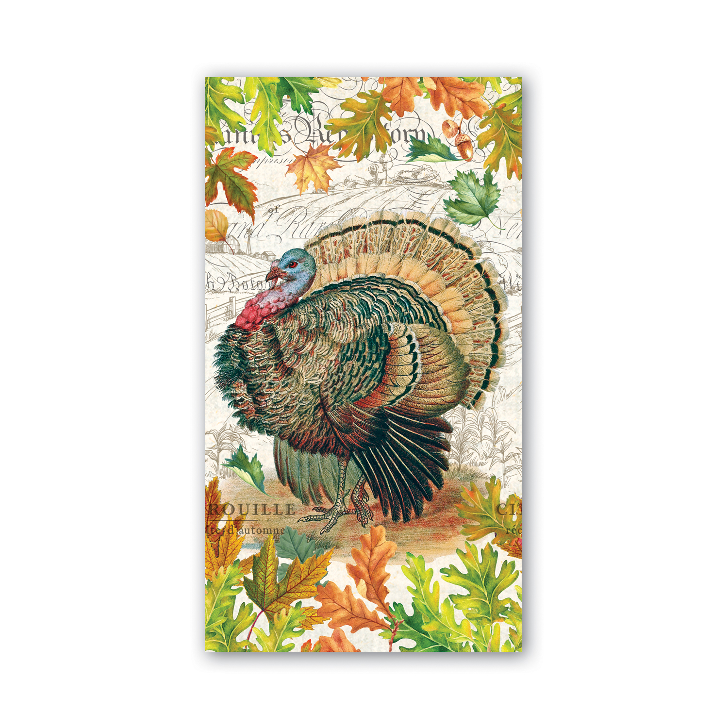 Michel Design Works Fall Harvest Turkey Hostess Napkins