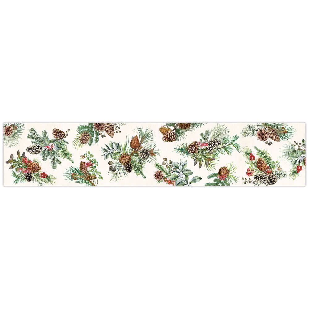 Michel Design Works White Spruce Cotton Table Runner