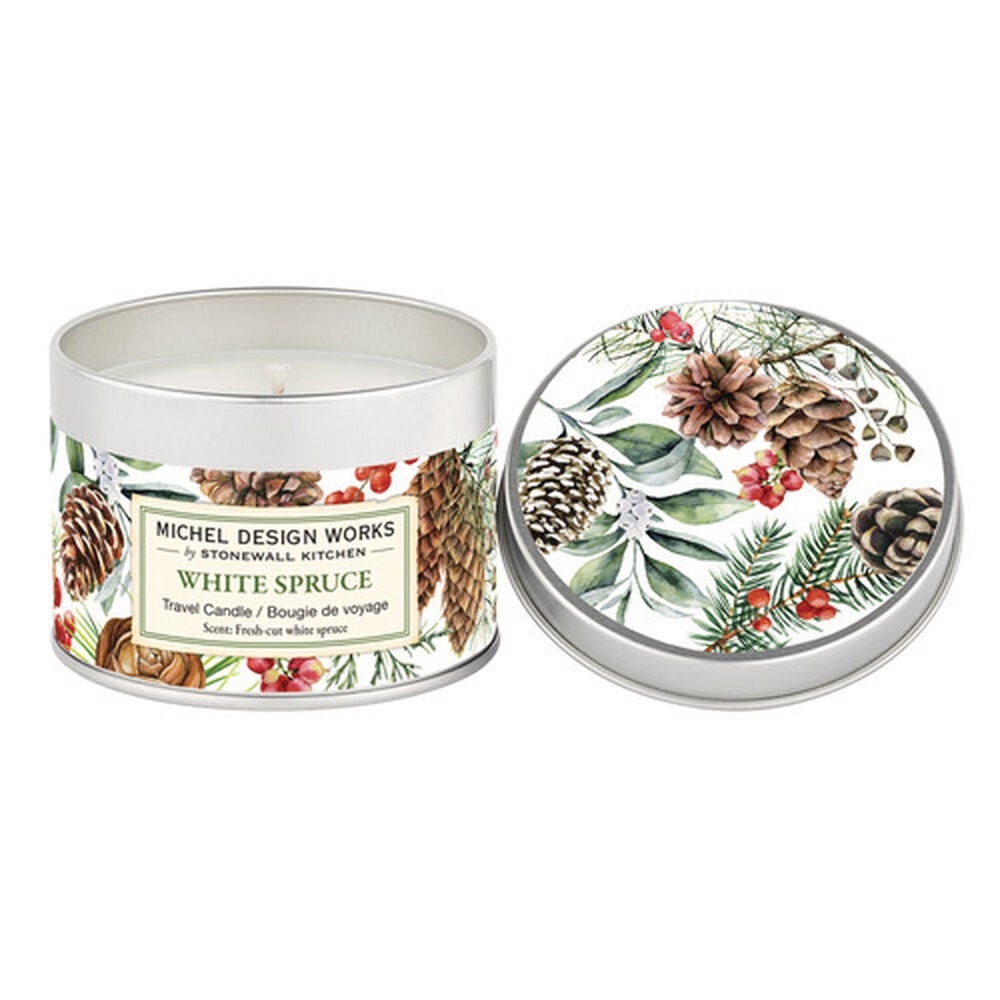 Michel Design Works White Spruce Travel Candle - New Larger 5.47 oz Size