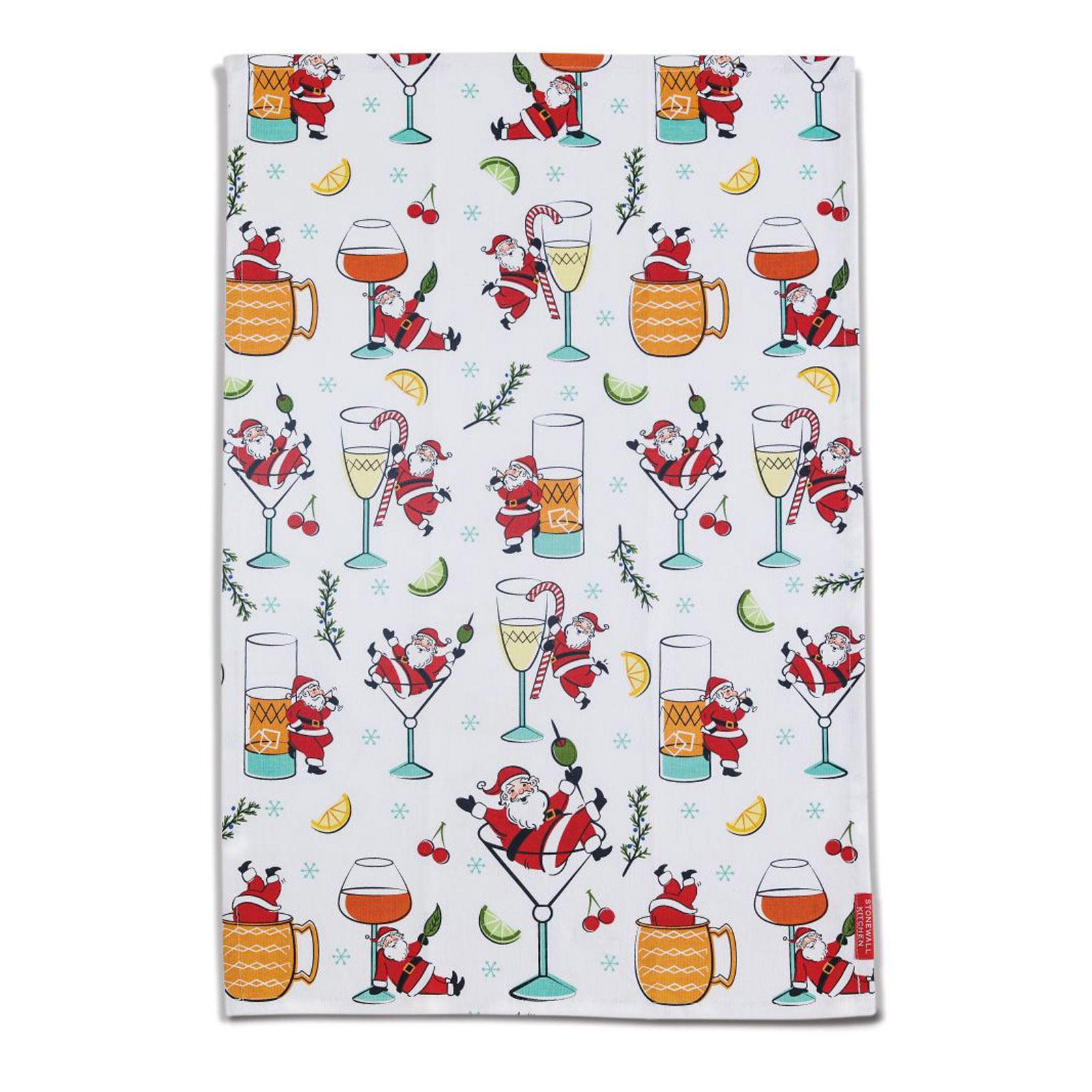 Stonewall Kitchen Tea Towel Cocktails with Santa