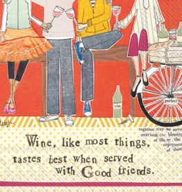 Curly Girl Paper Cocktail Napkins 20 ct Curly Girl Wine With Friends