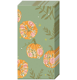 Boston International Pocket Tissue pack of 10 Pumpkins With Roses Green Fall