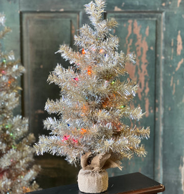 Lancaster & Vintage 24" Tinsel Tree, Pre-Lit | Multi