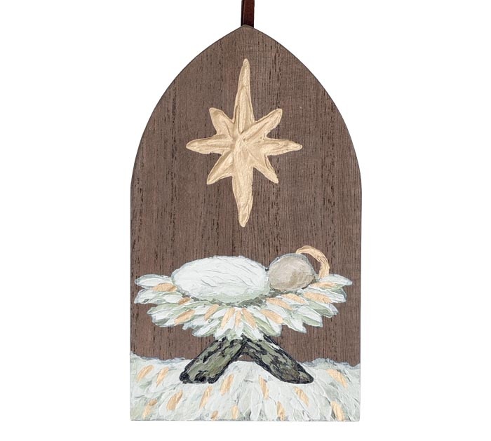 FLEURISH DIVINE NIGHT LG WOOD NATIVITY ORNAMENT/ HANGING PLAQUE