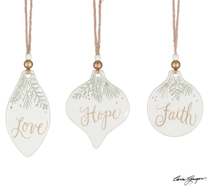 FLEURISH CERAMIC GREEN SPRIGS ORNAMENT (VARIOUS)