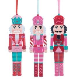 FLEURISH RED & PINK TIN NUTCRACKER ORNAMENT (VARIOUS)