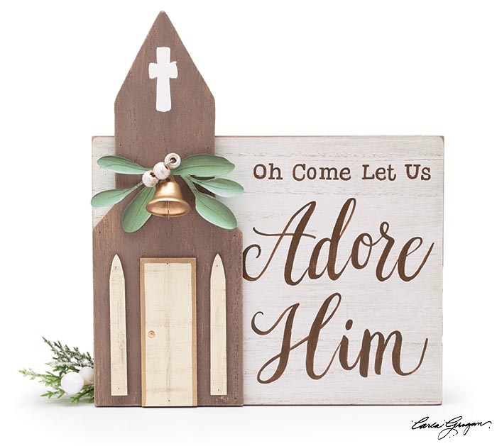 FLEURISH OH COME LET US ADORE HIM ART (EASEL BACK OR HANG WITH ATTACHED WIRE)