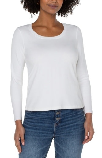 Liverpool Los Angeles long sleeve scoop neck knit top