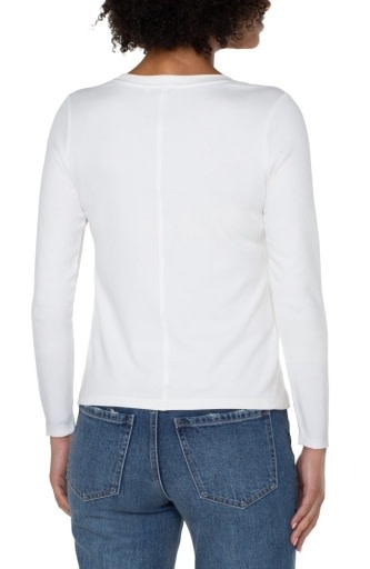 Liverpool Los Angeles long sleeve scoop neck knit top