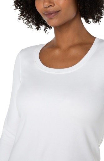 Liverpool Los Angeles long sleeve scoop neck knit top