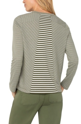 Liverpool Los Angeles long sleeve crew neck knit top w/ seaming